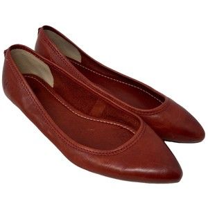 Frye Women's Red Leather Flats